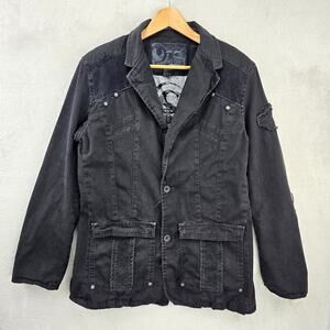 Vintage Caffeine New York Jacket Womens Large Distressed Rave Goth Y2K Culture